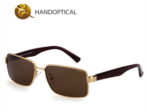 retro square polarized metal sunglass9826